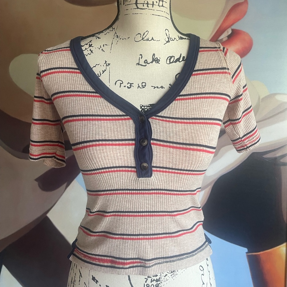 We The Free Striped Stretch Ringer T Shirt
